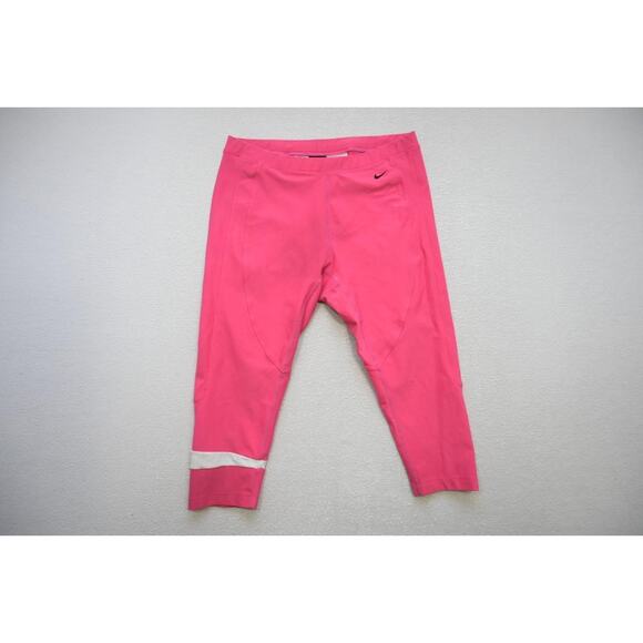 Nike Running Leggings Athletic Fitted Pink Performance Pants Womens Sz Medium - Picture 1 of 7